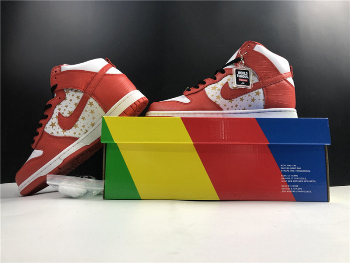 nike dunk high pro sb S*p3eme red stars 307385-161