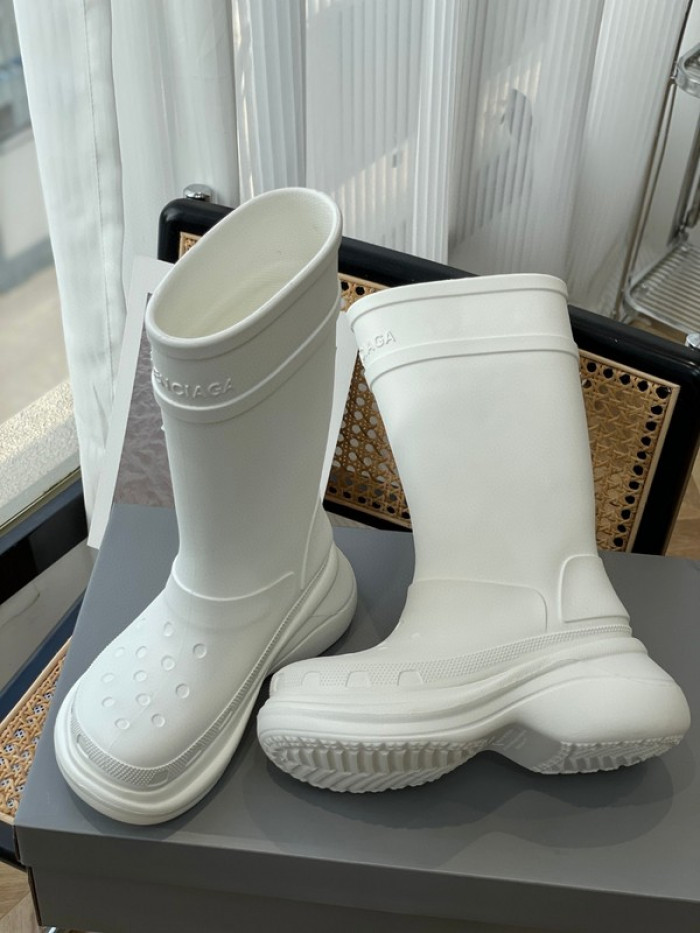 balen x Cr*0*s rubber rain boots-white