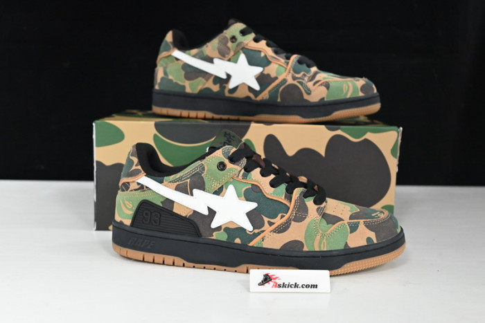 a bathing ape bape sk8 sta abc camo green