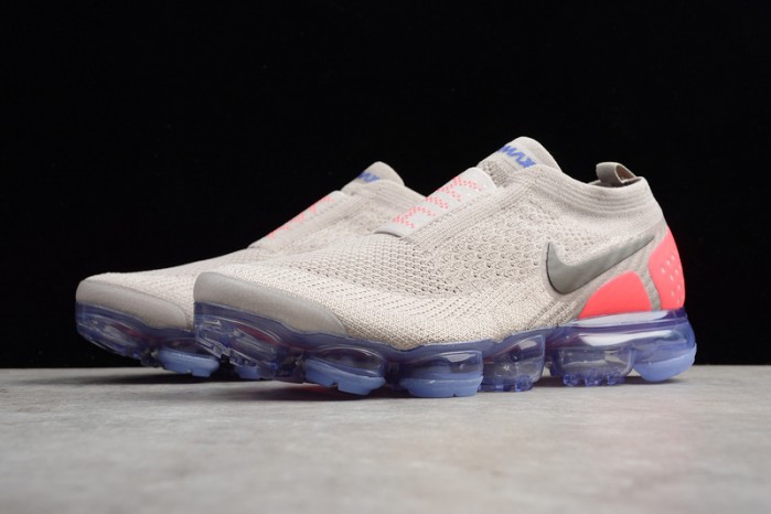 nike air vapormax flyknit moc 2 moon particle/solar red-indigo burst ah7006-201